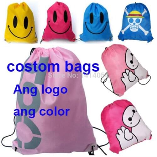 Custom Drawstring Backpack 35x45CM Promotional Product/Bulk With Logo/Customized Digital Printing Advertising Decoration