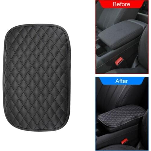Leather Car Armrest Box Mat Center Console Pad Auto Cushion Cover Accessories