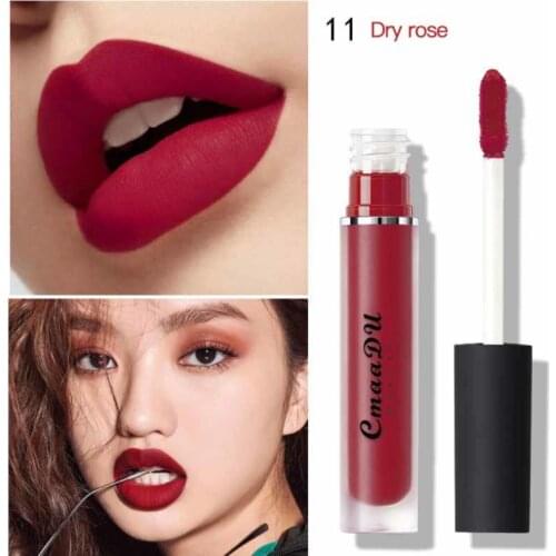 CmaaDU 15 Colors Matte Lipstick Makeup Long Lasting Liquid Lip Stick Lip Tint Waterproof Lip Gloss Color-rich Cosmetic TSLM1