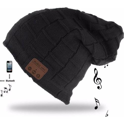 New Winter Warm Bluetooth Headset Hat Smart Wireless Earphone Mic Speaker knitted Cap Fashion Outdoor Sport Stereo Music Hat