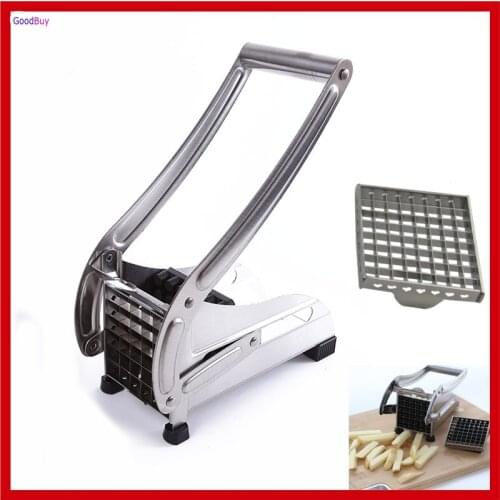 NEW Stainless Home Kitchen Fries Fry Potato Chips Strip Cutter Slicer Chopper Dicer Machine +2 Blades