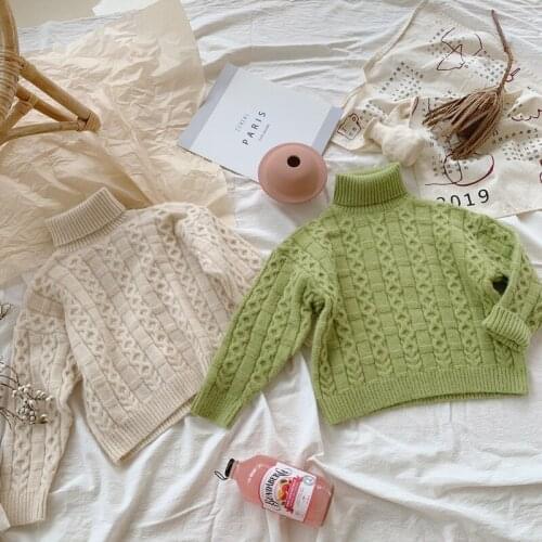 Autumn Winter Kids Sweater High Quality Warm Turtleneck Sweaters for Girls Boys Fashion Knit Pullover Toddler Baby Clothing 2019