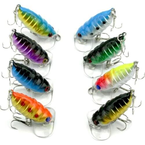 16pcs/lot 4cm 4.4g Cicada Plastic Flying Fishing Lure Insect Lures Top Water Isca Artificial Crank Bass Bait Fishing Tackle
