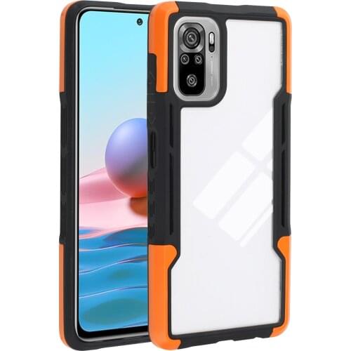 Shockproof Armor Case For Xiaomi Redmi Note 10 Pro 10S 10 4G Soft TPU Bumper Transparent Acrylic Hard PC Protective Back Cover