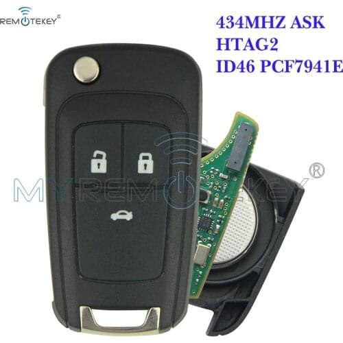 Remtekey Flip remote key for Chevrolet Aveo Cruze Orlando 2008 2009 2010 2011 2012 HU100 434Mhz electronic 46 Chip 3 button