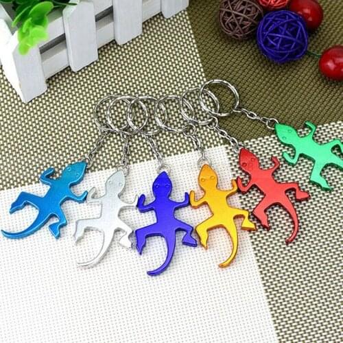 Quevinal 200Pcs Gecko &Lizard Bottle Opener Keychain Aluminum Alloy Beer Opener Promotion Keyring Gift Free Shipping