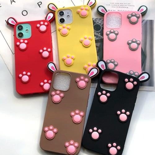 For OPPO Find X2 NEO 3D Cat Claw Silicone Case on for Etui OPPO Reno 4 Lite SE 3 5 Pro Plus 4Z Case Paw Phone Cover Bumper Women