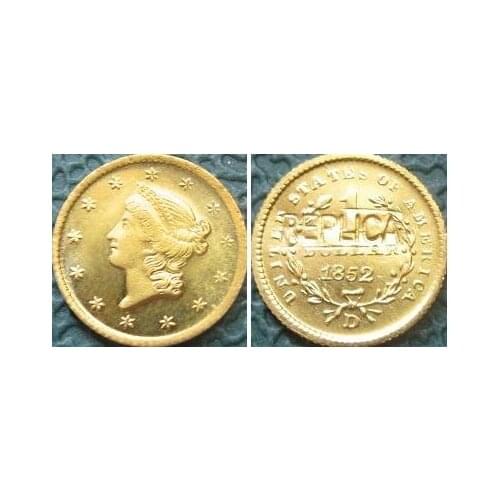 Liberty Gold Dollar 1852-D copy coins FREE SHIPPING