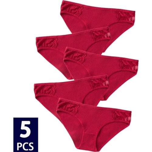 5pcs/Set Sexy Panties Women Sexy Pants Comfort Underwear Briefs Low Waist Soft Female Underpants Solid Color Girls Lingerie