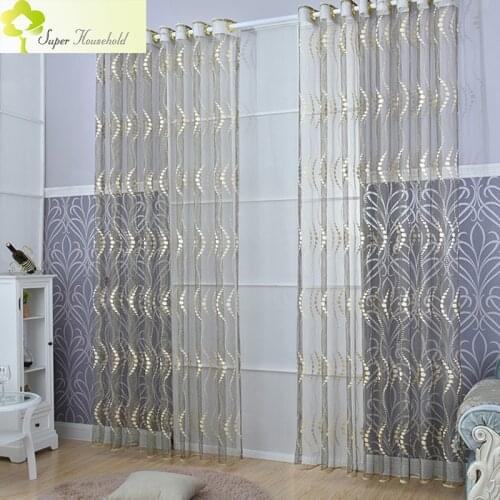 Curtains Hot Sale New Arrival Built-in Modern Lace Hollow For Tulle Window Sheer Curtain Bedroom Yarn Cortinas For Blinds