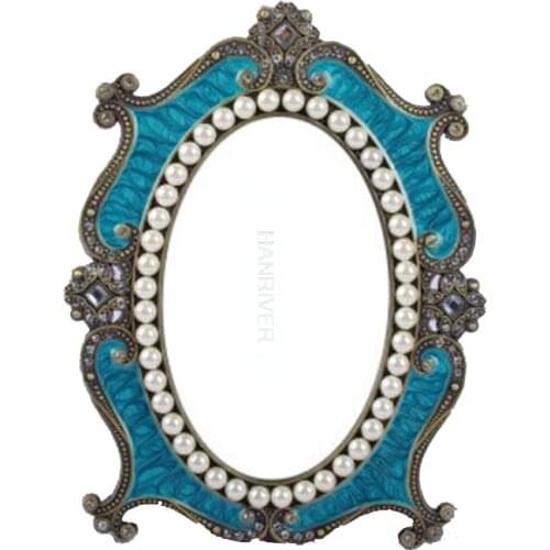 European vintage mirror, the princess mirror of makeup, tabletop desk mesa mirror bedroom toilet glass large