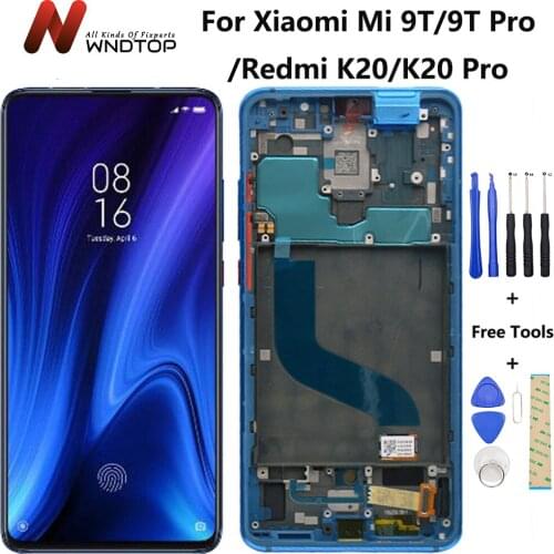 New AMOLED For Xiaomi Mi 9T LCD Display Mi 9T Pro Touch Screen Frame Digitizer Assembly For Xiaomi Redmi K20 LCD K20 Pro Screen