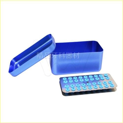 1Pc Dental Disinfection Sterilization Holder Block endo Box Case with Silicone for Scaler Tips & Diamond Burs (36 Holes)