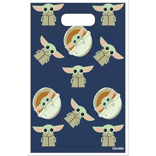 Cartoon Yoda Star Wars Pearl Film Plastic Candy Tote Bags Childrens Birthday Festival Holiday 10pcs Gift Package
