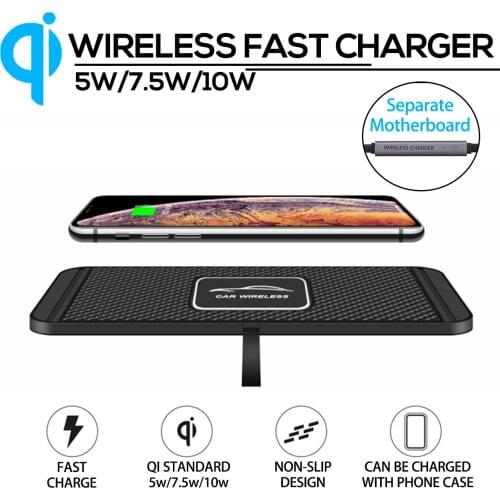 10W Qi Wireless Charger For iPhone Charging Dock Station Car Center Console Charger Pad For BMW 320i 330i for Audi for Mercedes