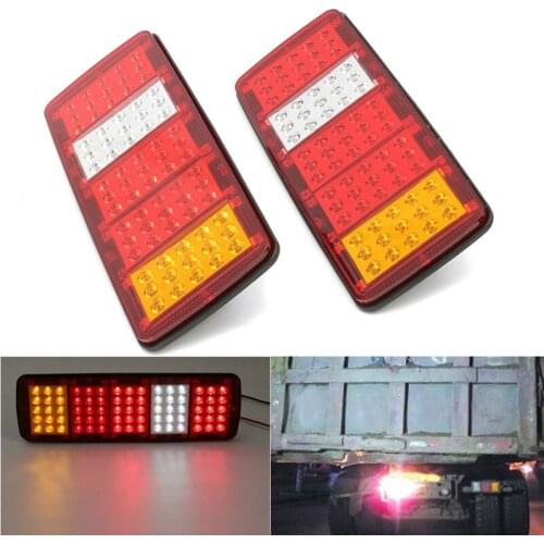 2PCS 24V 75LED TRAILER TRUCK CARAVAN REAR TAIL LIGHT LAMP BRAKE STOP SIDE INDICATOR