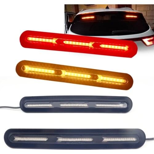 2pcs Tail Brake Turn Signals Fish Bone for Cars Trunk Red Brake Light Auto Led Light Rear Windscreen Flow Amber Driving Lamp