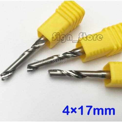 5pcs /lot 4 X 17mm Single Flute Aluminum End Mill Cutter CNC Bit, CNC Cutting Tool Spiral Milling Cutter for Aluminum Sheet