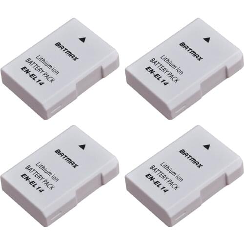 Batmax 4pc EN-EL14 batteries EN-EL14a ENEL14 EL14 battery for Nikon D3400 D3300 D3100 D5600 D5100 D5200 D3200 P7000 P7100