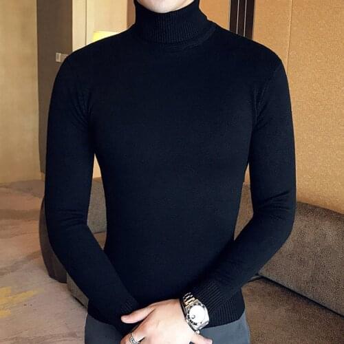 Brand Men Turtleneck Sweaters and Pullovers 2020 New Fashion Knitted Sweater Winter Men Pullover Homme Wool Casual Solid Clothes
