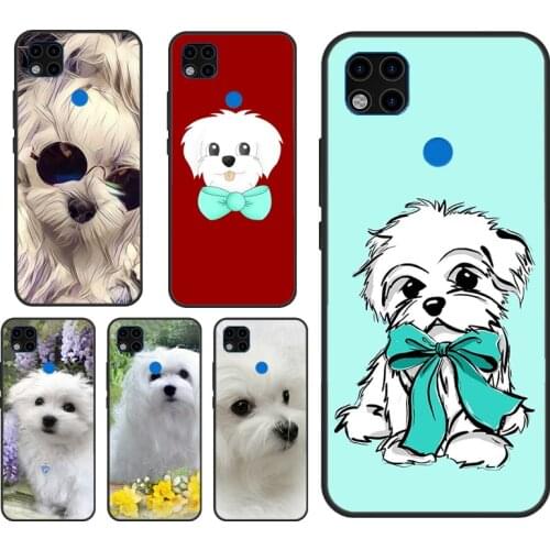 Cartoon Maltese Dog Case For Xiaomi Redmi Note 10 Redmi Note 9 Pro 7 8 Note 8T 9S K40 7A 8A 9A 9C 9T Cover