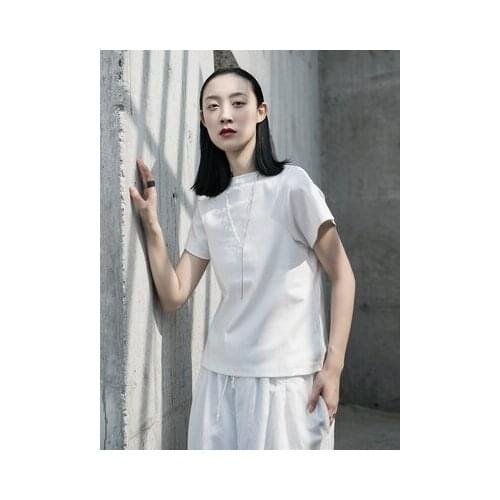 Designer original minimalism reverse vision minimalism casual slimming short sleeve t-shirt