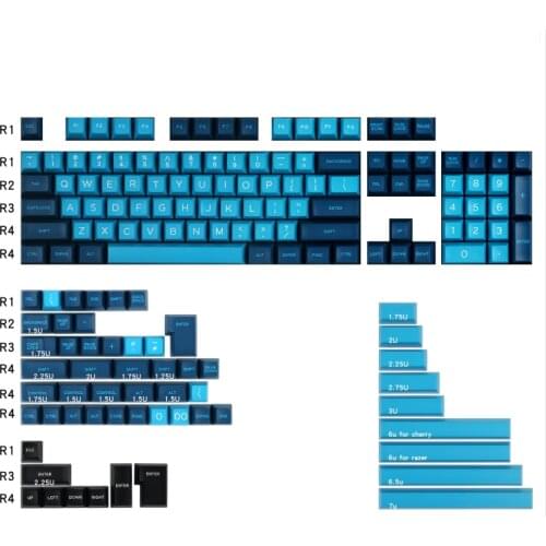 Domiikey Bluewave Doubleshot ABS keycap SA profile 159 keys for mechanical keyboard