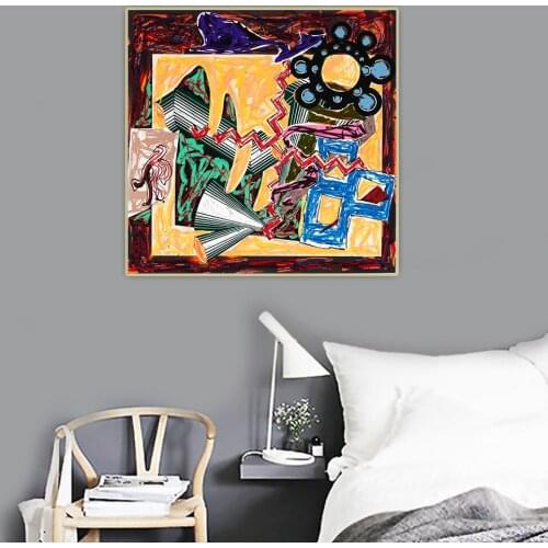 Frank Stella《Then Came a Fire and Burnt 》Minimalism Canvas Oil Painting Art Poster Picture Wall Hanging Decorations Home Decor