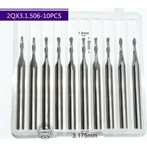 3.175mm*1.5mm*6mm,10pcs,Free shipping 2 Flutes ball nose milling cutter,spherical woodworking router bit,cnc solid carbide knife