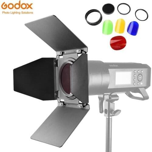 Godox BD-08 Photographic Lighting Effect Accessories Honeycomb Grid Barn Door + Color Filter for Godox AD400Pro Outdoor Flash