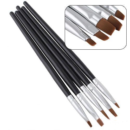 Hot 5 Pcs/Set Nail Art Acrylic UV Gel Salon Pen Flat Brushes Kit Dotting Painting Beauty Tool Nail Art Tools Easy to Use
