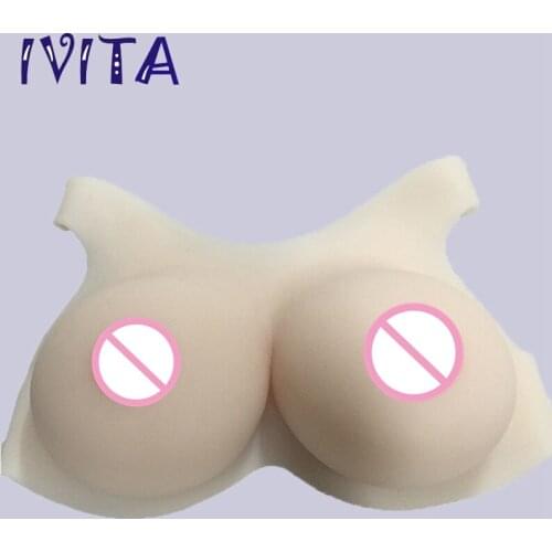 IVITA 3600g White Silicone Breast Forms For Crossdresser Transgender Enhancer Cosplay Fake False Artificial Breasts Boobs