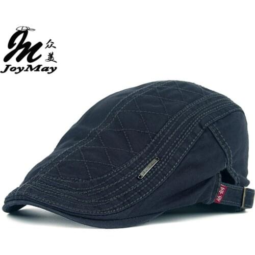 JOYMAY New Autumn Cotton Berets Caps For Men Casual Peaked Caps grid embroidery Berets Hats Casquette Cap Y006