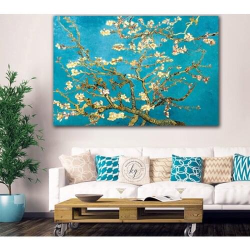 GOODECOR Apricot blossom canvas painting abstract wall painting for bedroom home art printing wall art no frame