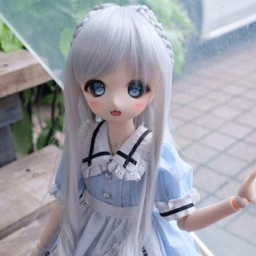 DIY Dress Up Cosplay Wig for 1/3 1/4 1/6 BJD Doll Cute ACGN Two Dimensions Style Pigtail Long Curls Bangs Wig For BJD MDD Doll