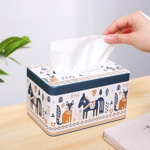 Desktop Tissue Boxes Cute Napkin Storage Tin Box Ins Luxury Home Living Room Car Tissue Box Holder