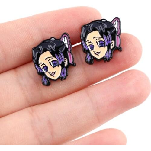 DZ2147 Demon Slayer Comics Piercing Earrings Cartoon Anime Stud Earrings for Woman Girls Kids Fashion Jewelry Gift Wholesale