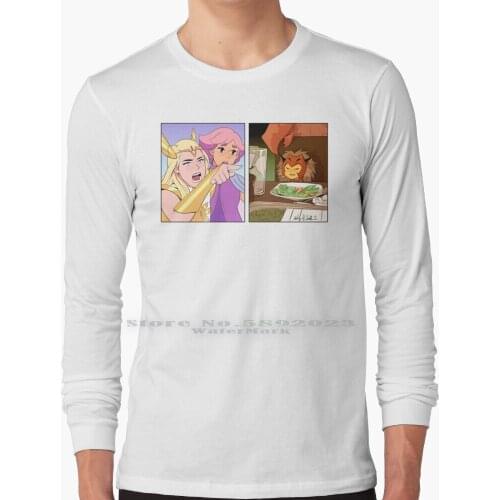 She-Ra Yelling At Catra Meme Long Sleeve T Shirt 100% Pure Cotton Big Size She Ra Catra Cat Meme Glimmer
