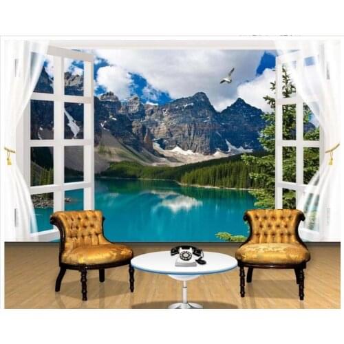 Wallpaper modern 3d Home Decoration 3d windows landscape background wall wallpapers for living room
