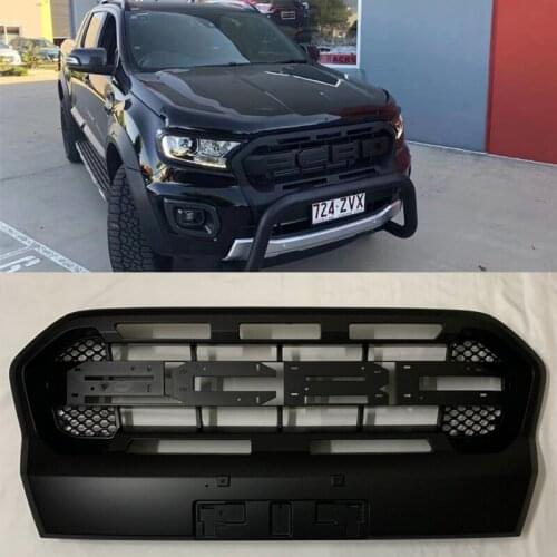 EXTERIOR CAR ACCESSORIES MODIFIED MESH MASK TRIMS ABS GRILL FRONT GRILLS BUMPER COVER FIT FOR 2018+ RANGER T8 HIGH WILDTRAK XTL