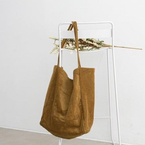 Lady Totes Shoulder Bag Big Capacity Shopping Women Eco Reusable Shopper Bags Corduroy messenger Bag