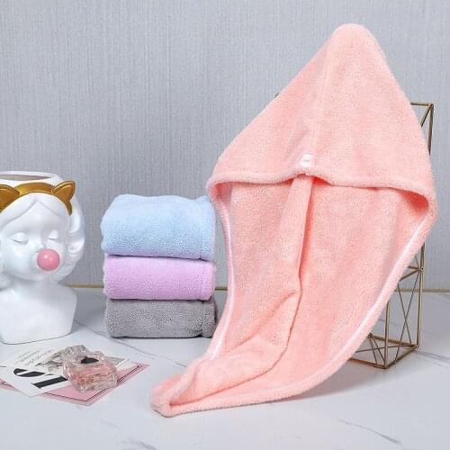 Summer Coral Fleece Dry Hair Cap Women Super Absorbent Towel Quick-drying Hair Towel Cartoon Shower Cap