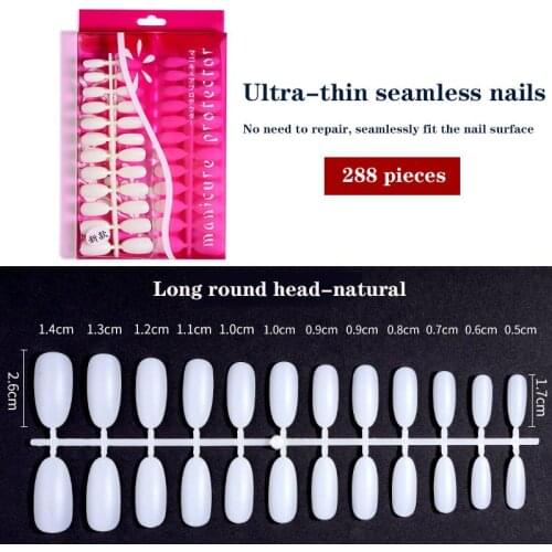 1 box fullcovered fake nails manual pressing ultrathin traceless square round transparent water droplets DIY tools wearing nails
