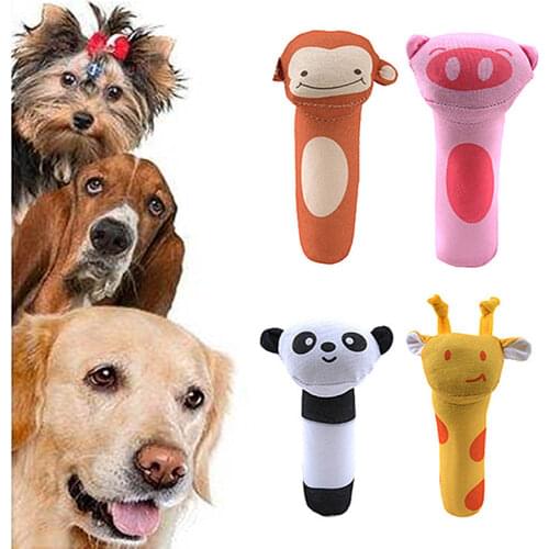 1pcs 2020 Hot Dog Cat Plush Squeak Sound Dog Toys Funny Fleece Durability Chew Molar Toy Fit for All Pets Elephant Duck Pig