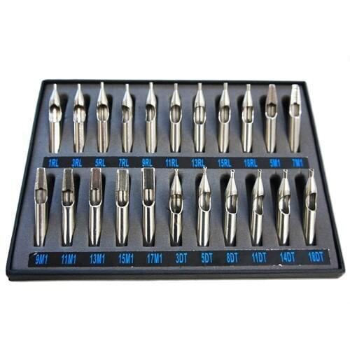 2016 wholesale Hot Sale Best 22pcs Sizes Tattoo Tips 304 Stainless Steel Tattoo Nozzle Tips for Needles Set Kit Free Shipping