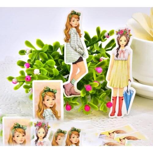 21pcs Creative cute self-made Daily Retro flower stickers scrapbooking stickers /decorative sticker /DIY craft photo albums