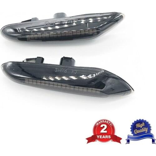 Side Marker Lights For BMW 1 3 5 X Series Smoked Lens Front Bumper Amber LED Kit Pair