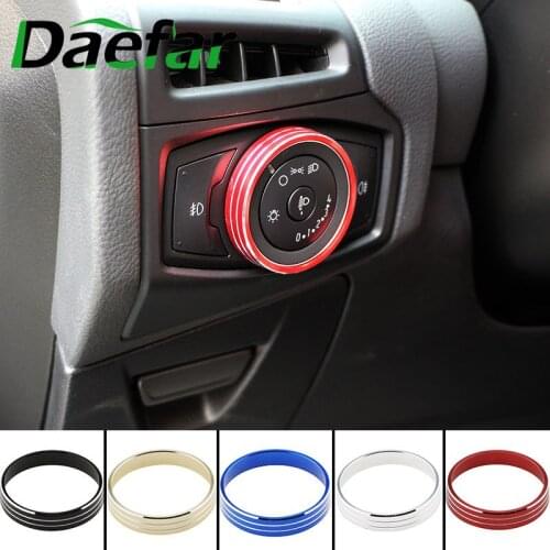 DAEFAR Car Stainless Steel Headlight Switch Cover Headlights Sticker for Ford Focus 3 4 Kuga Escape 2012 - 2016 Accessories