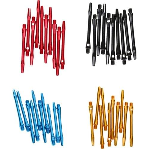 10Pcs/Pack 53mm 2BA Thread Aluminium Alloy Re-Grooved Dart Shafts Red / Black / Blue / Gold Darts Parts Replacement