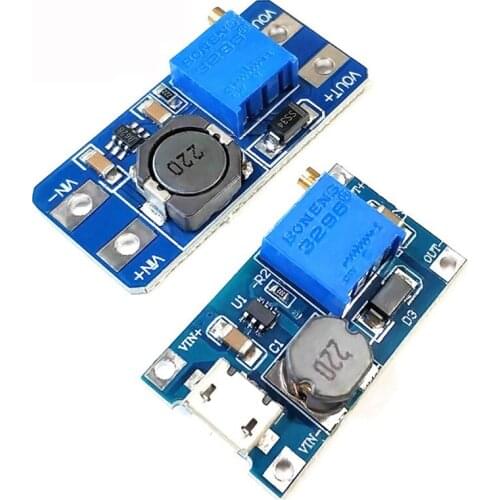HOT SALE MT3608 Adjustable Boost Module 2A Boost Plate Step Up Module With Micro-USB 2V-24V To 5V 9V 12V 28V